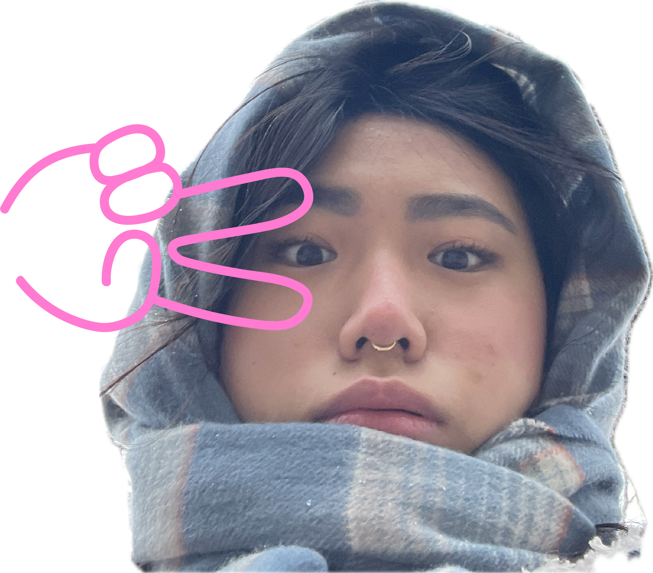 sticker of alice in a scarf!