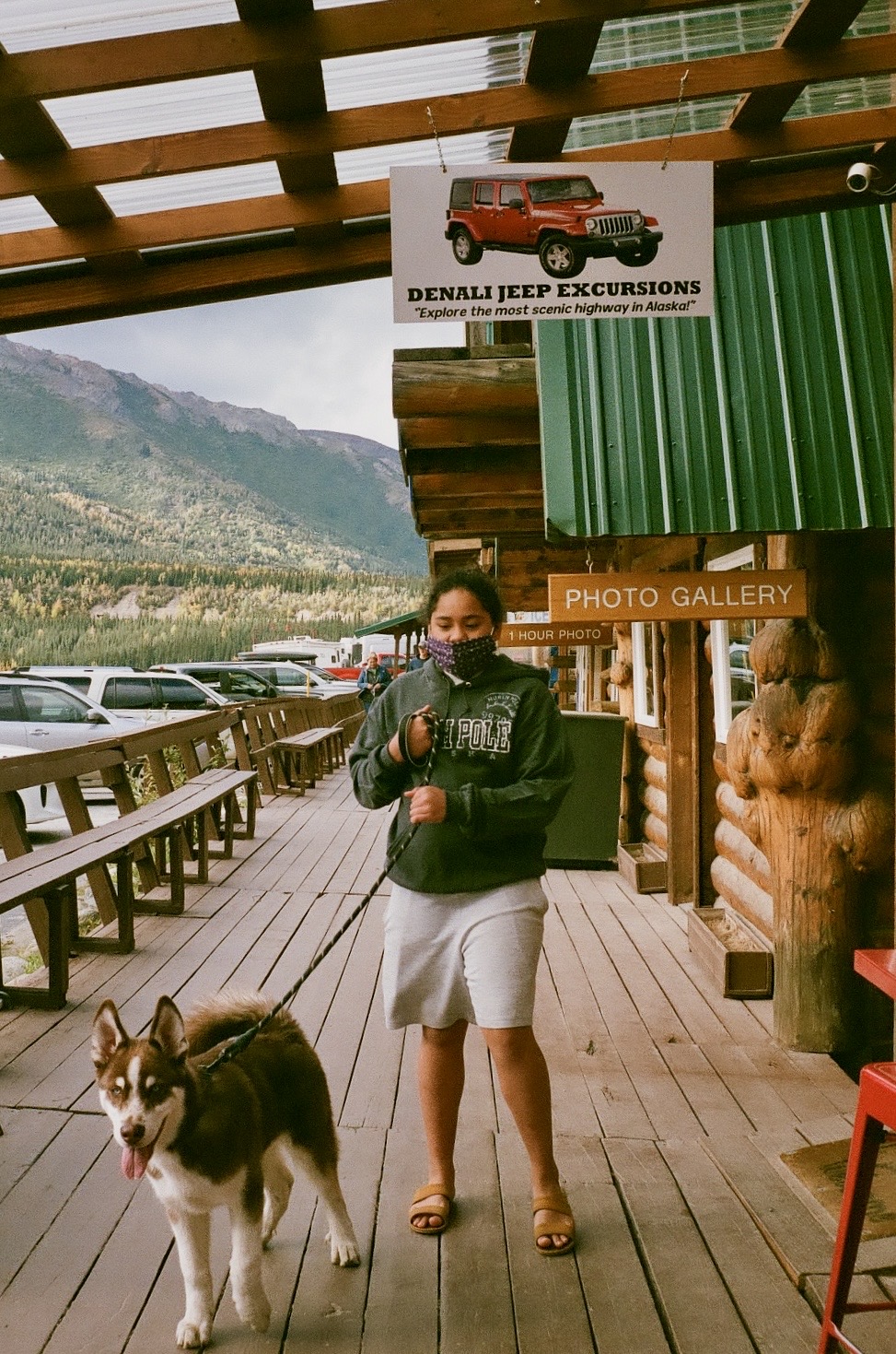 film photo of denali rest stop