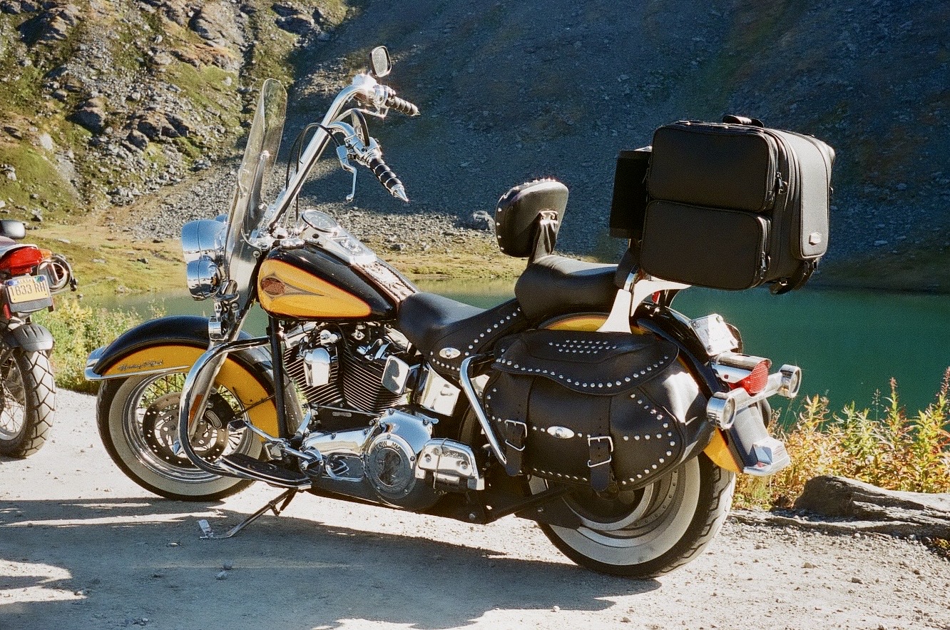 film photo of motor bike