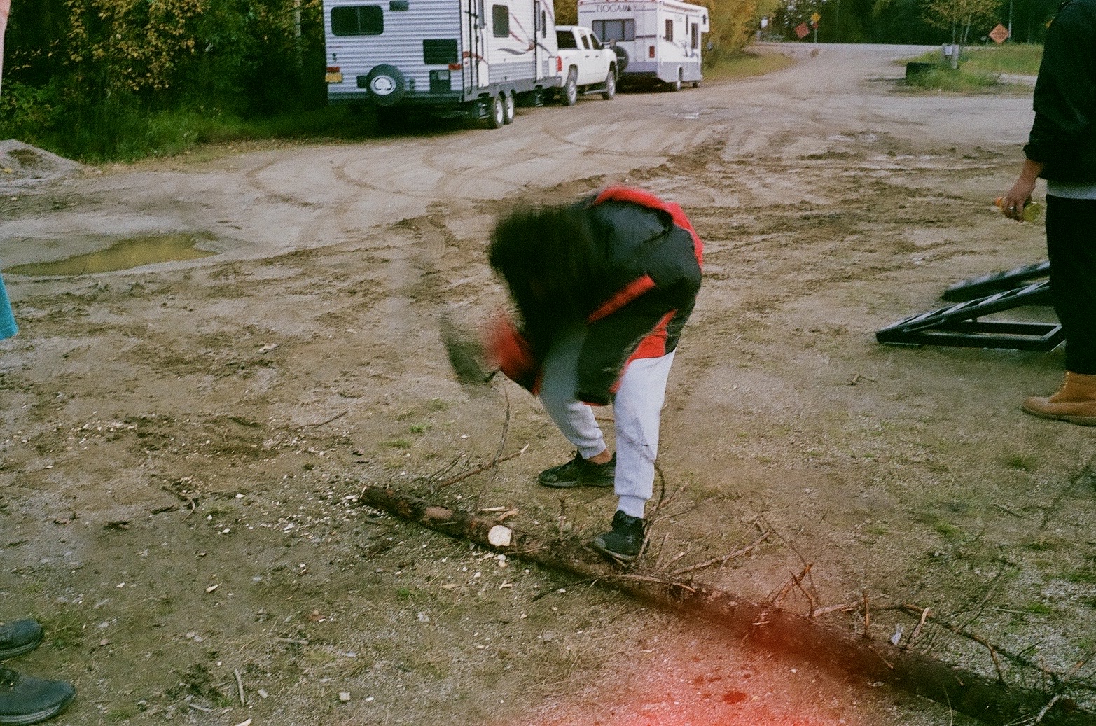 film photo of a boy at chena hot springs