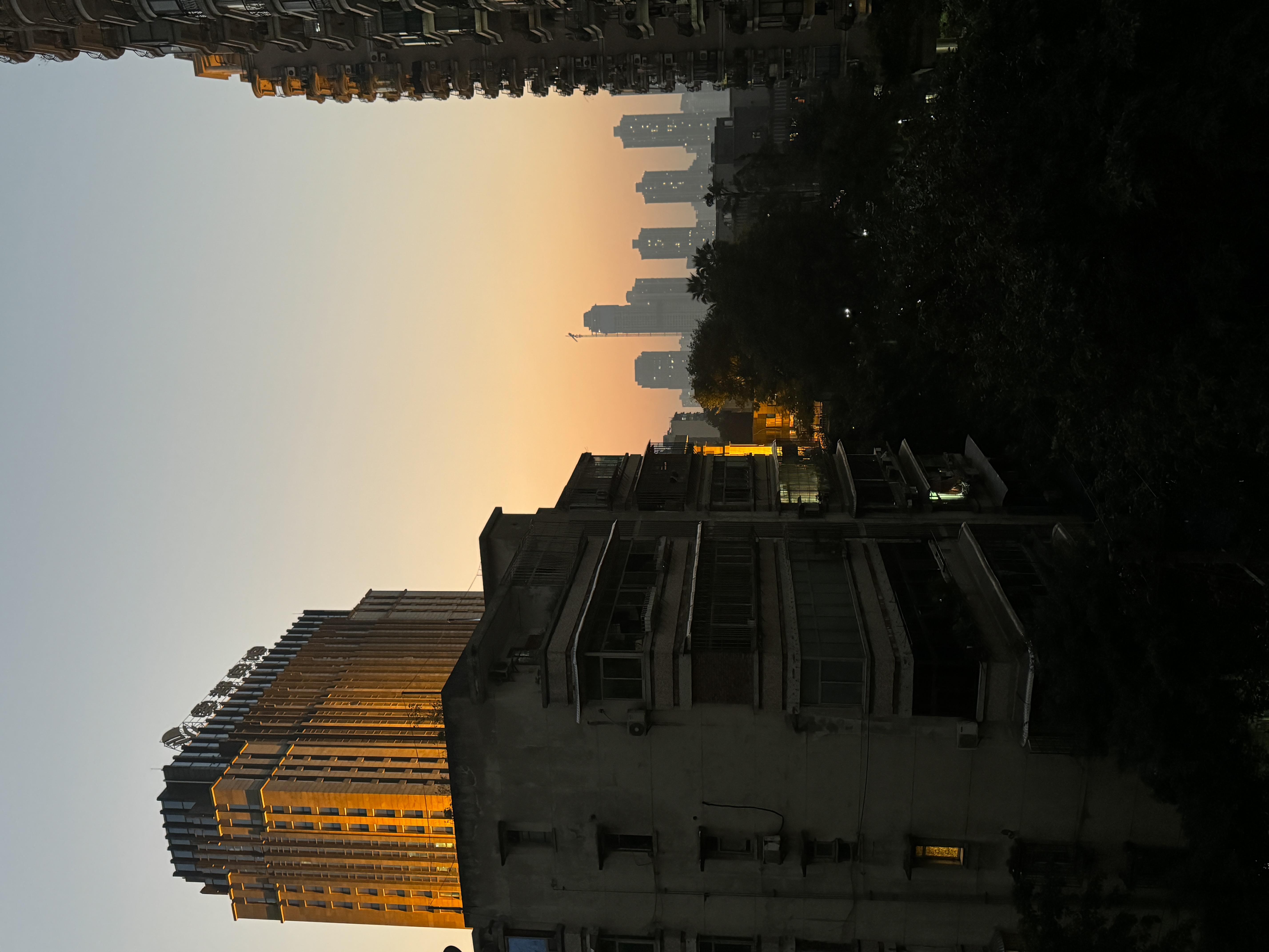 bedroom view at sunset