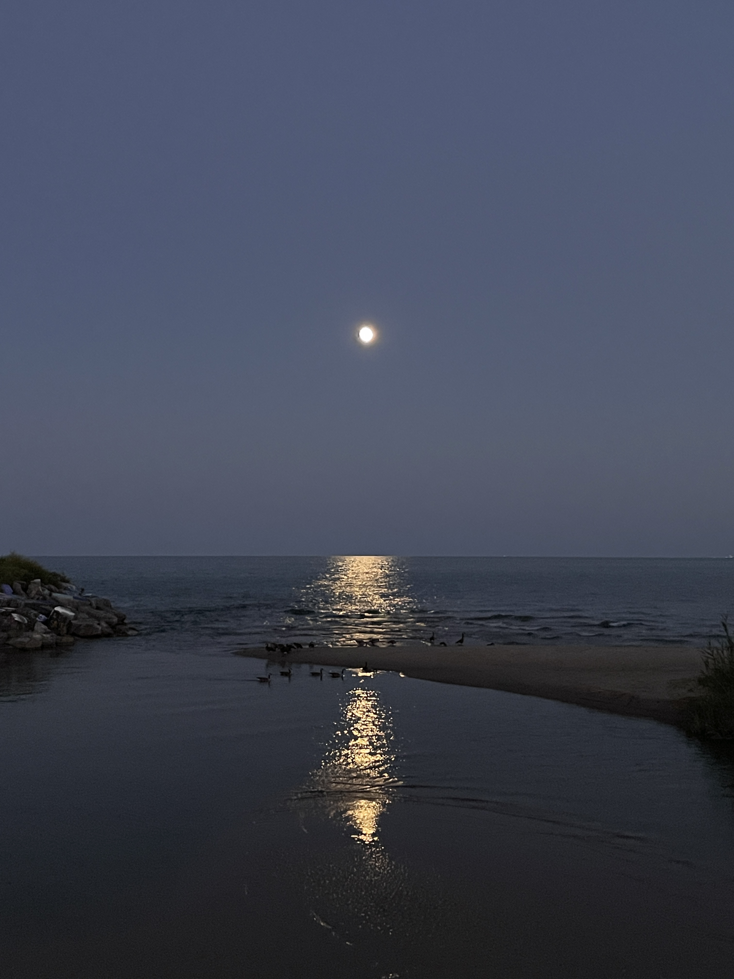 lakefill beach at dusk