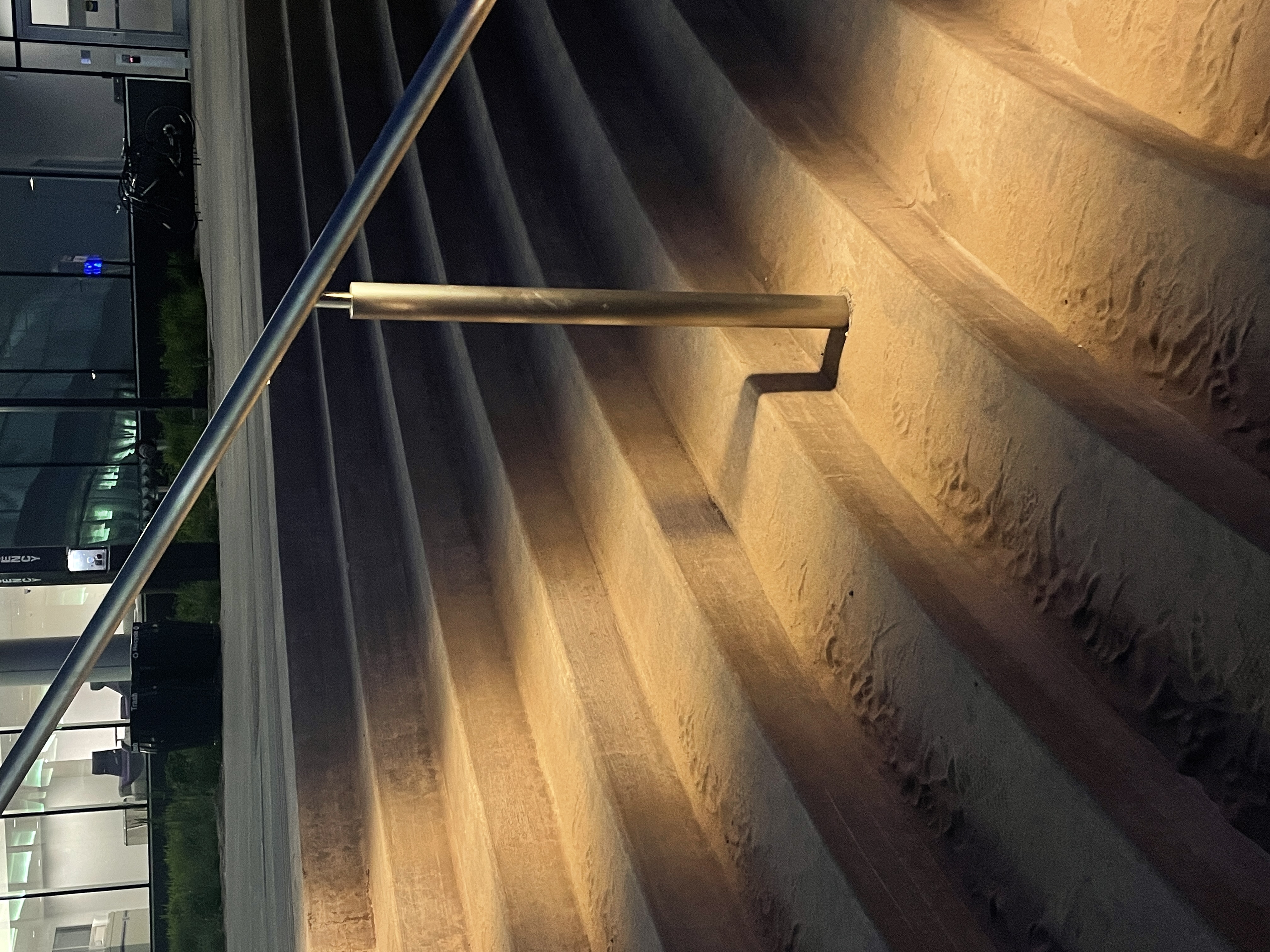 light shining on stairs