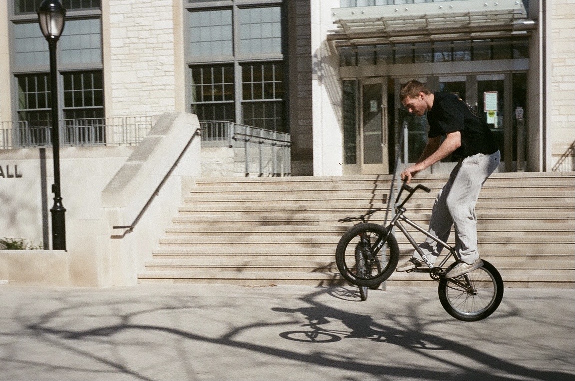 biking at Kresge Hall