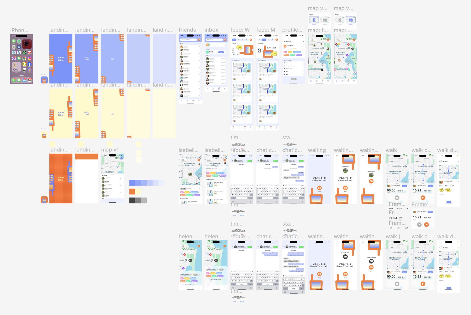 walky talky wireframes